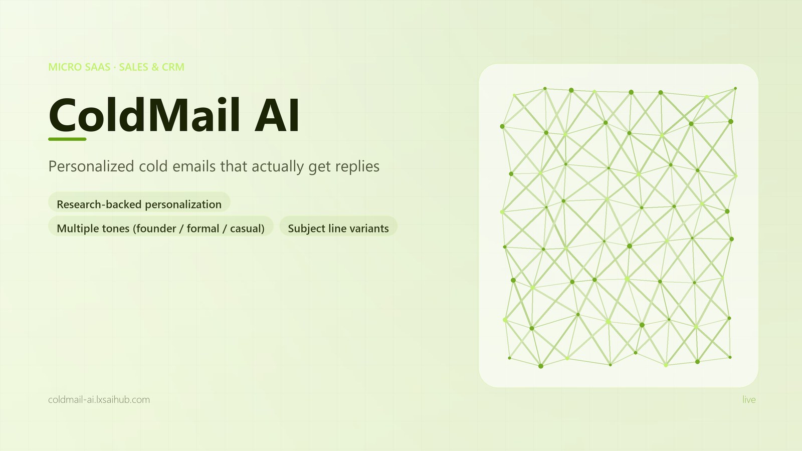 ColdMail AI interface overview